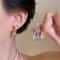 Colorful Hollow Star Tassel Earrings for Women Trendy Geometric Hip Hop Earbone Studs