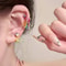 Colorful Hollow Star Tassel Earrings for Women Trendy Geometric Hip Hop Earbone Studs