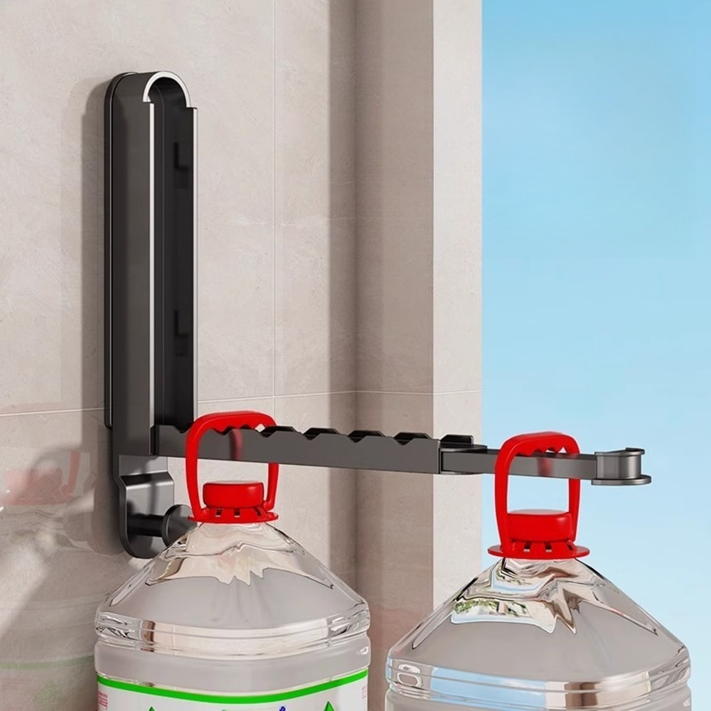 SpaceSaver Retractable Clothes Rack Wall Mounted No Drill Laundry Hanger for Balcony & Indoor Use