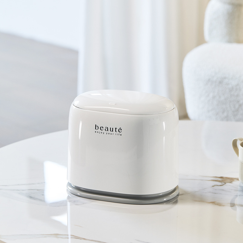 Dopamine Mini Desktop Trash Can with Press Lid for Office, Vanity & Kitchen Organization