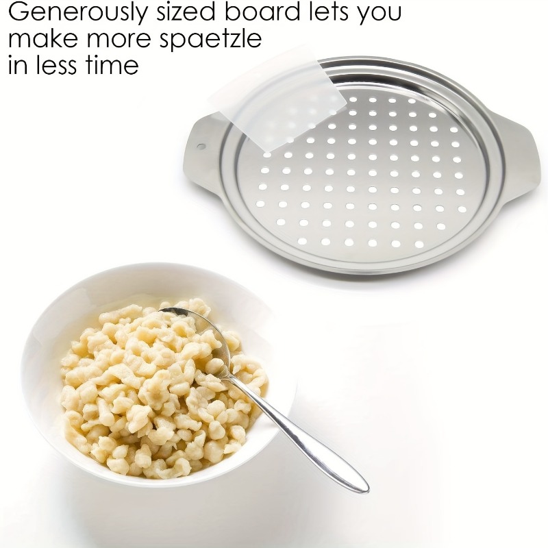 German Style Spaetzle Maker Stainless Steel Noodle Lid With Scraper For Homemade Egg Pasta 2