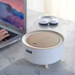 japanese style mini desktop trash can with press lid for desk, vanity & kitchen counter