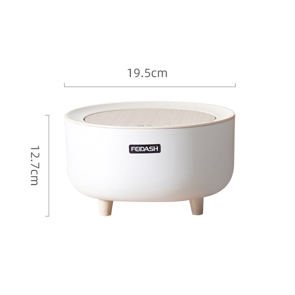 Japanese Style Mini Desktop Trash Can with Press Lid for Desk, Vanity & Kitchen Counter