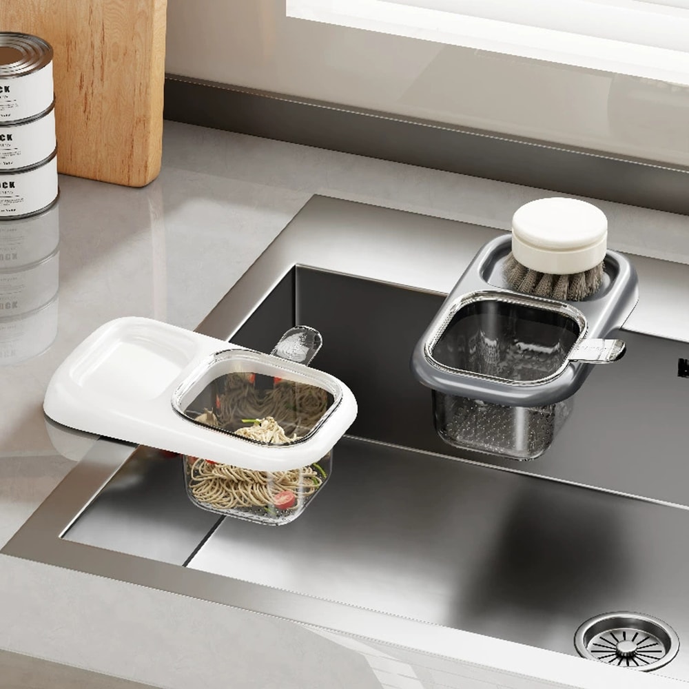 Suction Cup Kitchen Sink Drain Basket for Food Scraps and Easy Counter Organization