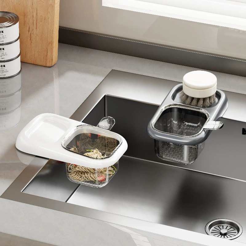 Suction Cup Kitchen Sink Drain Basket for Food Scraps and Easy Counter Organization