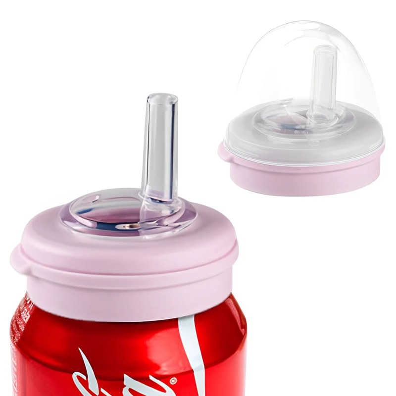 EcoSip Reusable Soda Can Lids With Straw Leak Proof Covers For Soda Beer And Energy Drinks 6