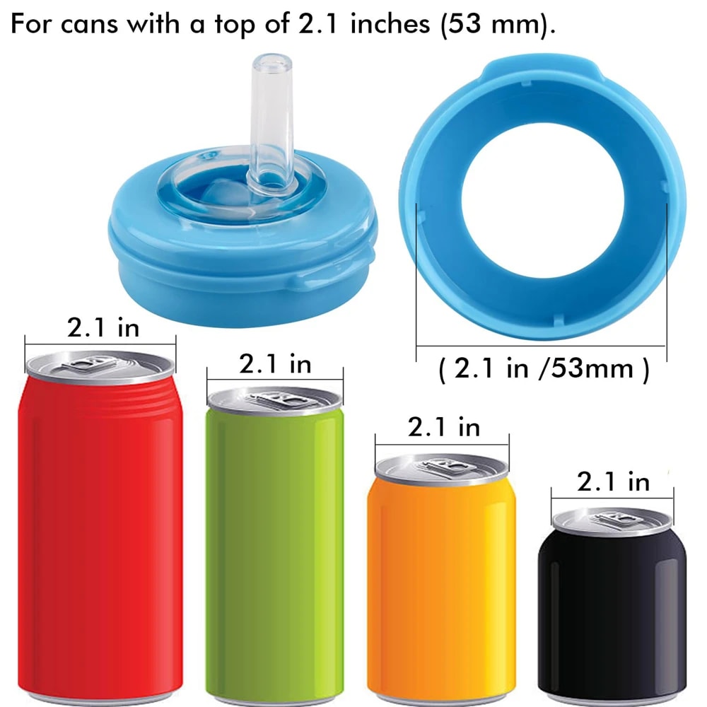 EcoSip Reusable Soda Can Lids With Straw Leak Proof Covers For Soda Beer And Energy Drinks 5