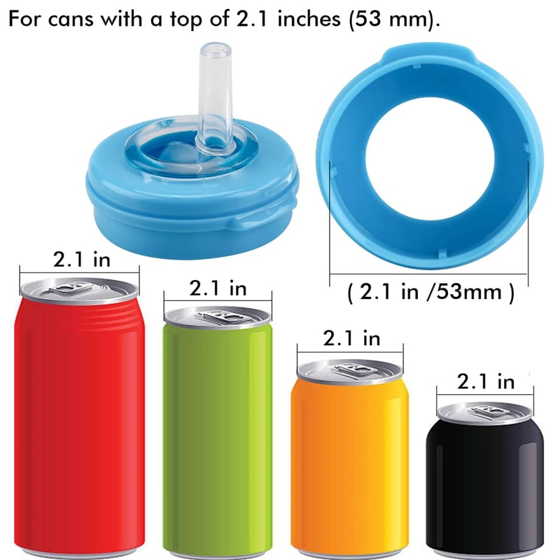 EcoSip Reusable Soda Can Lids With Straw Leak Proof Covers For Soda Beer And Energy Drinks 5