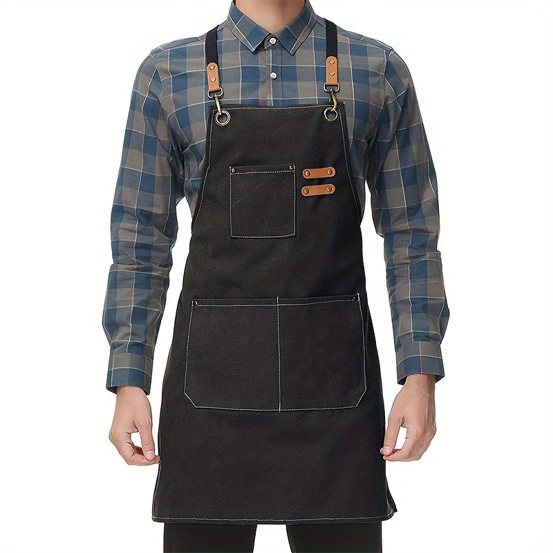 Canvas Chef Apron With Tool Pockets For Cooking BBQ Coffee Shop Work 0