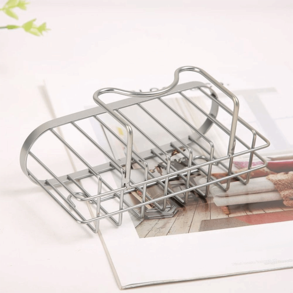 Stainless Steel Sponge Holder for Kitchen Sink with Fast Drainage and Suction Cup Mount