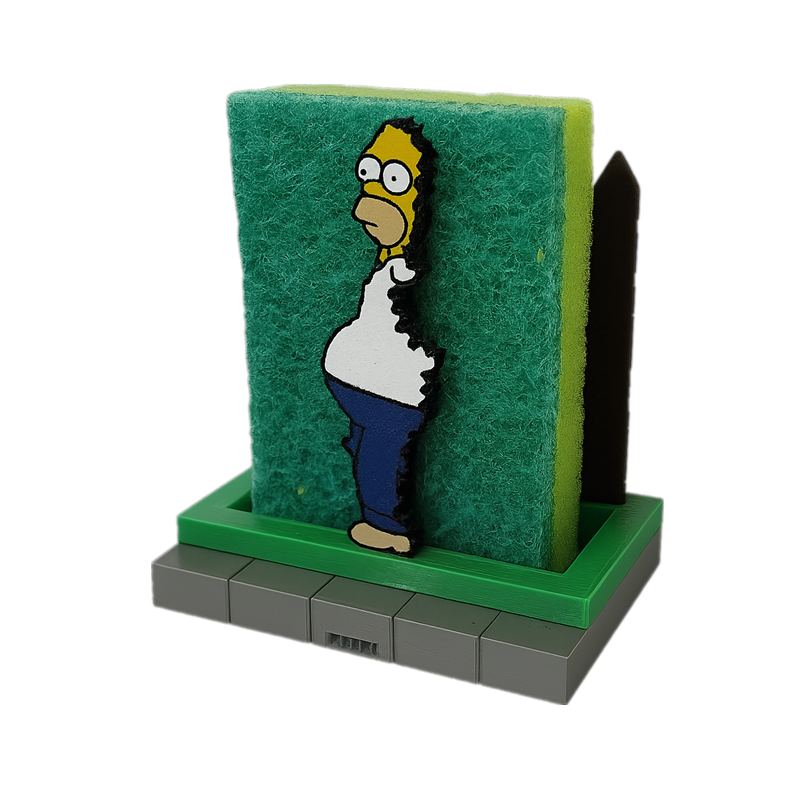Homer Simpson Meme Sponge Holder for Fun Kitchen Sink Organization