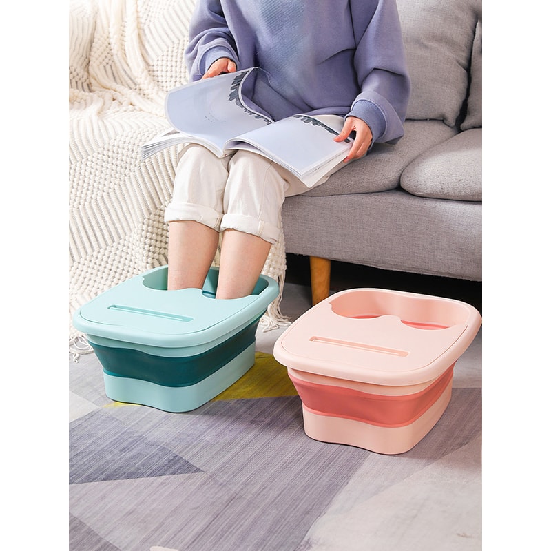 Collapsible Foot Spa Bucket with Massage Rollers and Heat Retaining Soak Basin