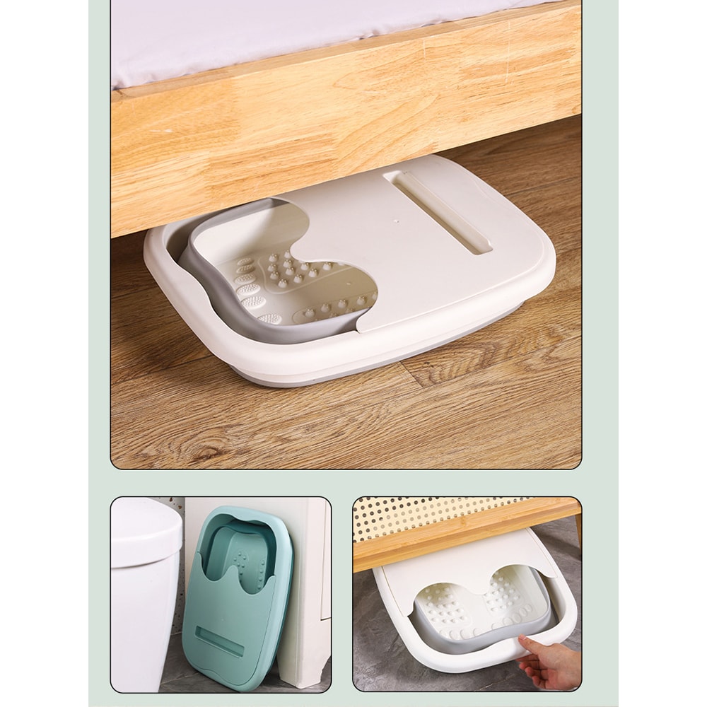 Collapsible Foot Spa Bucket with Massage Rollers and Heat Retaining Soak Basin
