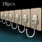 AquaGrip Reusable Adhesive Wall Hooks for Bathroom & Kitchen Storage