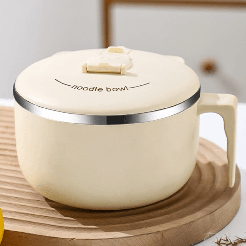 Japanese Style Instant Noodle Bowl With Lid Stainless Steel Food Container 8