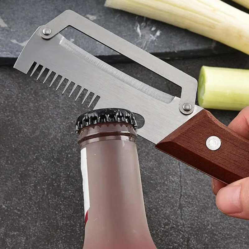 RusticGrip Paring Knife and Vegetable Peeler with Stainless Steel Blade & Wooden Handle