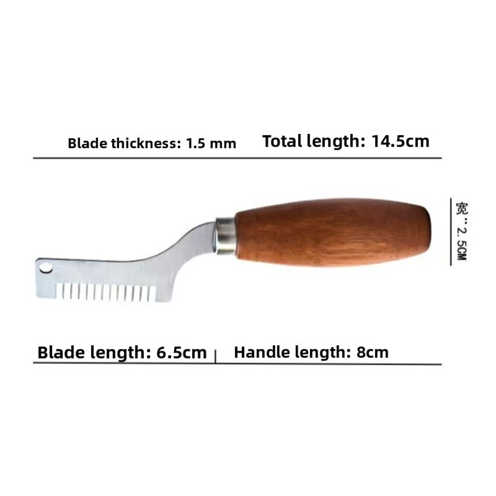 Stainless Steel Green Onion Slicer with Wooden Handle for Fast Herb & Vegetable Prep