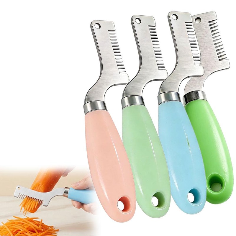 Professional Julienne Peeler & Green Onion Slicer with Stainless Steel Blades