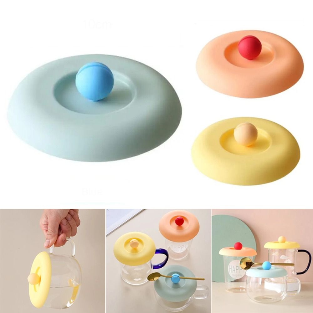 Silicone Mug Lid With Spoon Holder Leak Proof Coffee Cup Cover 1