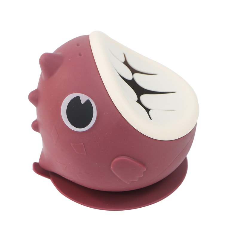 DinoGrip Silicone Suction Bowl for Babies Anti Spill Toddler Feeding Bowl
