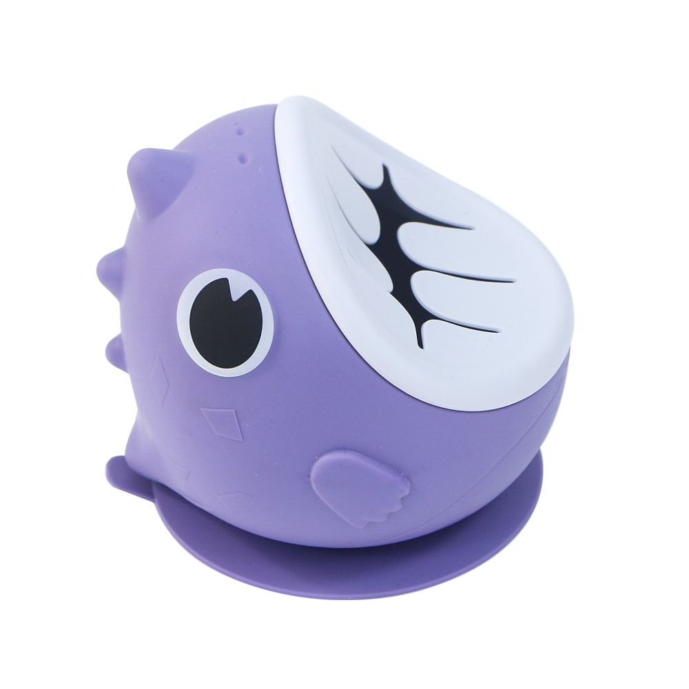 DinoGrip Silicone Suction Bowl for Babies Anti Spill Toddler Feeding Bowl