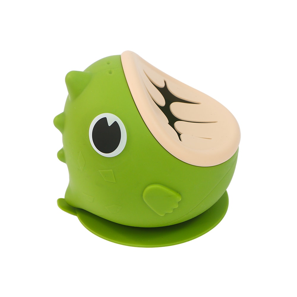DinoGrip Silicone Suction Bowl for Babies Anti Spill Toddler Feeding Bowl