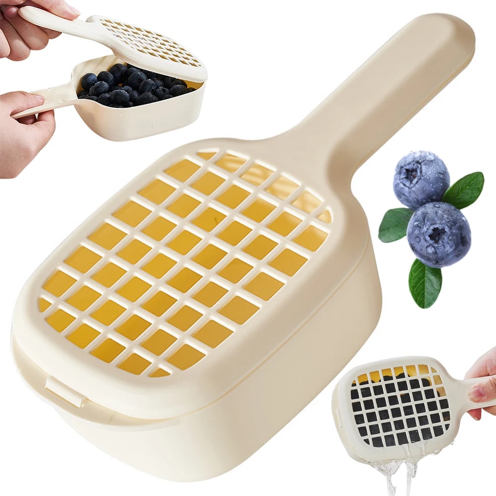 FreshKeep Mini Vegetable Washing Basket with Lid and Handle for Fruits & Kitchen Storage