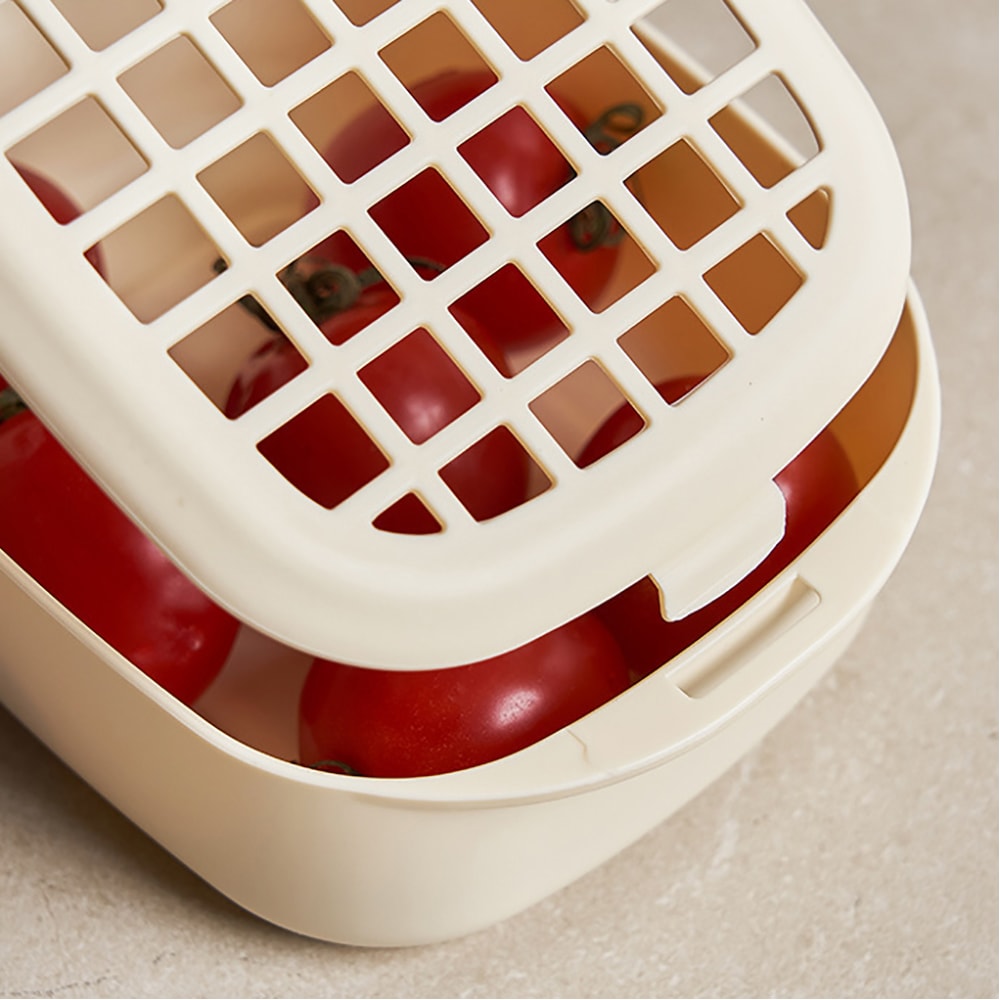 FreshKeep Mini Vegetable Washing Basket with Lid and Handle for Fruits & Kitchen Storage