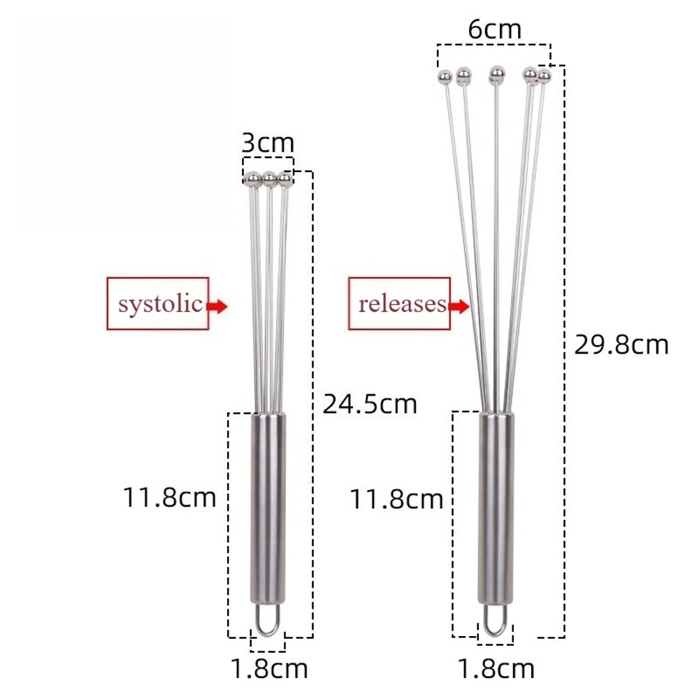 Stainless Steel Ball Whisk for Eggs, Baking & Smooth Mixing