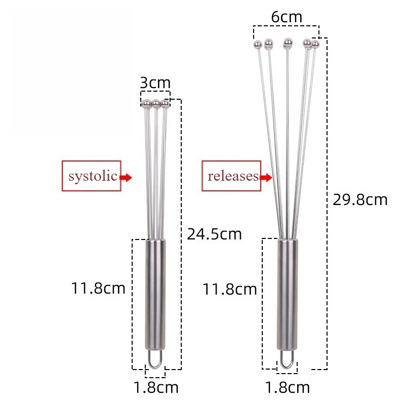 Stainless Steel Ball Whisk for Eggs, Baking & Smooth Mixing
