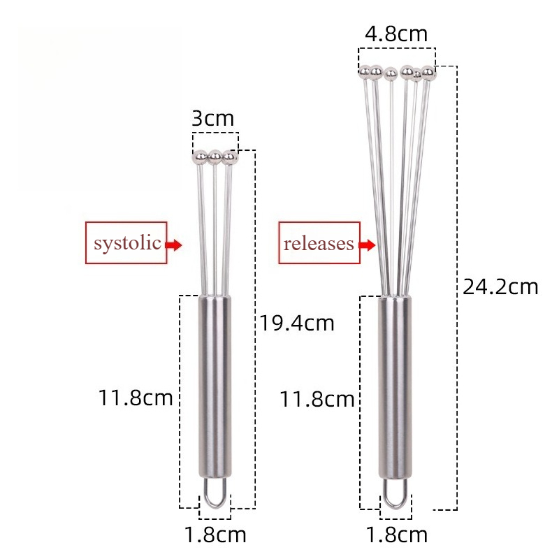 Stainless Steel Ball Whisk for Eggs, Baking & Smooth Mixing