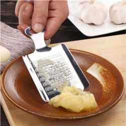 stainless steel ginger grater and garlic grinding plate for wasabi, roots & kitchen prep