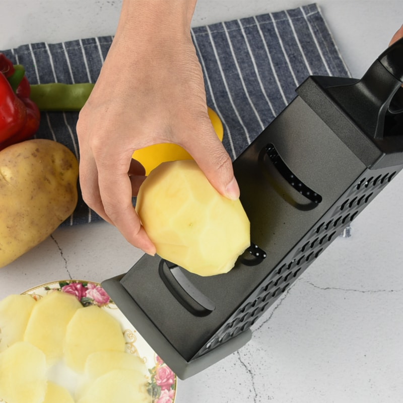 Stainless Steel Box Grater Cheese Grater With Ergonomic Handle 2