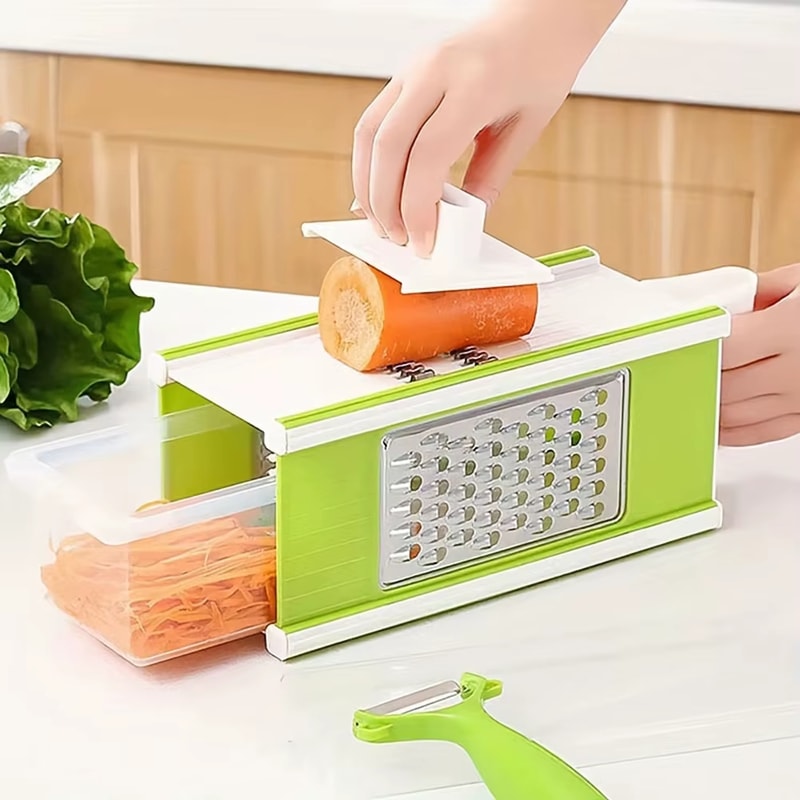 Vegetable Chopper & Mandoline Slicer with Storage Container for Fast Meal Prep