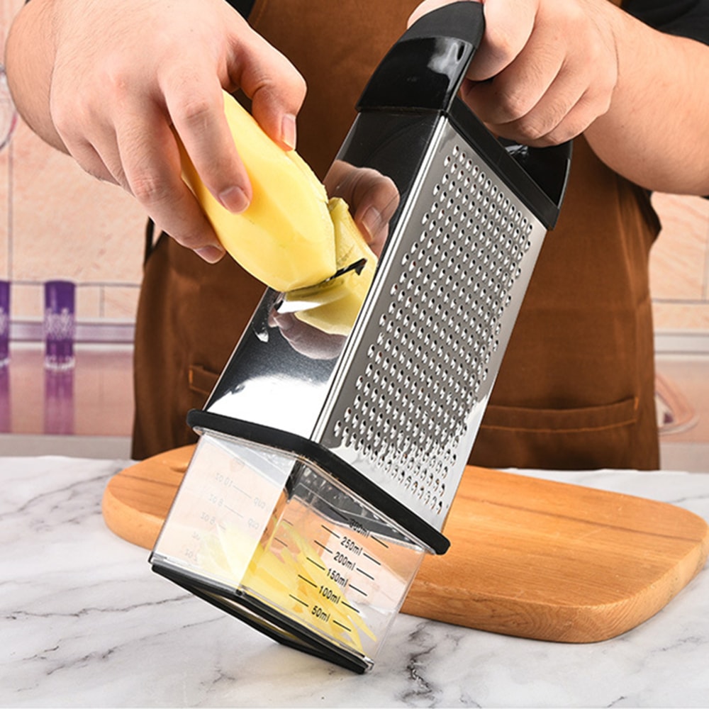 Vegetable Grater with Storage Box & Stainless Steel Cheese Slicer