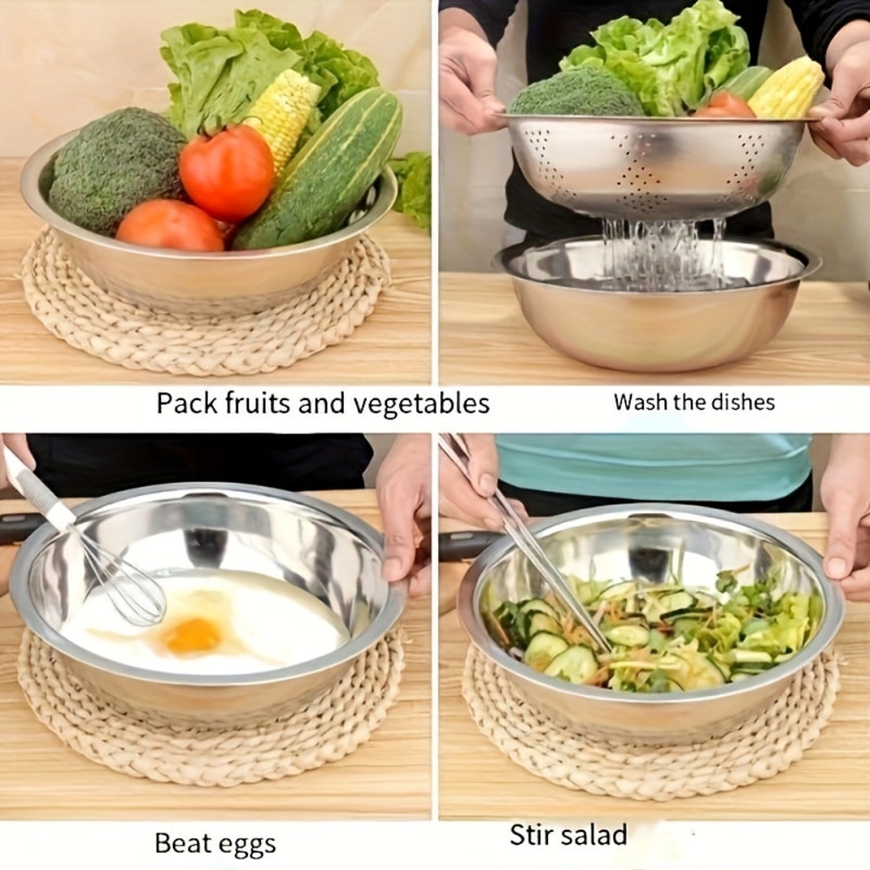 Stainless Steel Mandoline Slicer Vegetable Grater Set With Draining Bowl 3