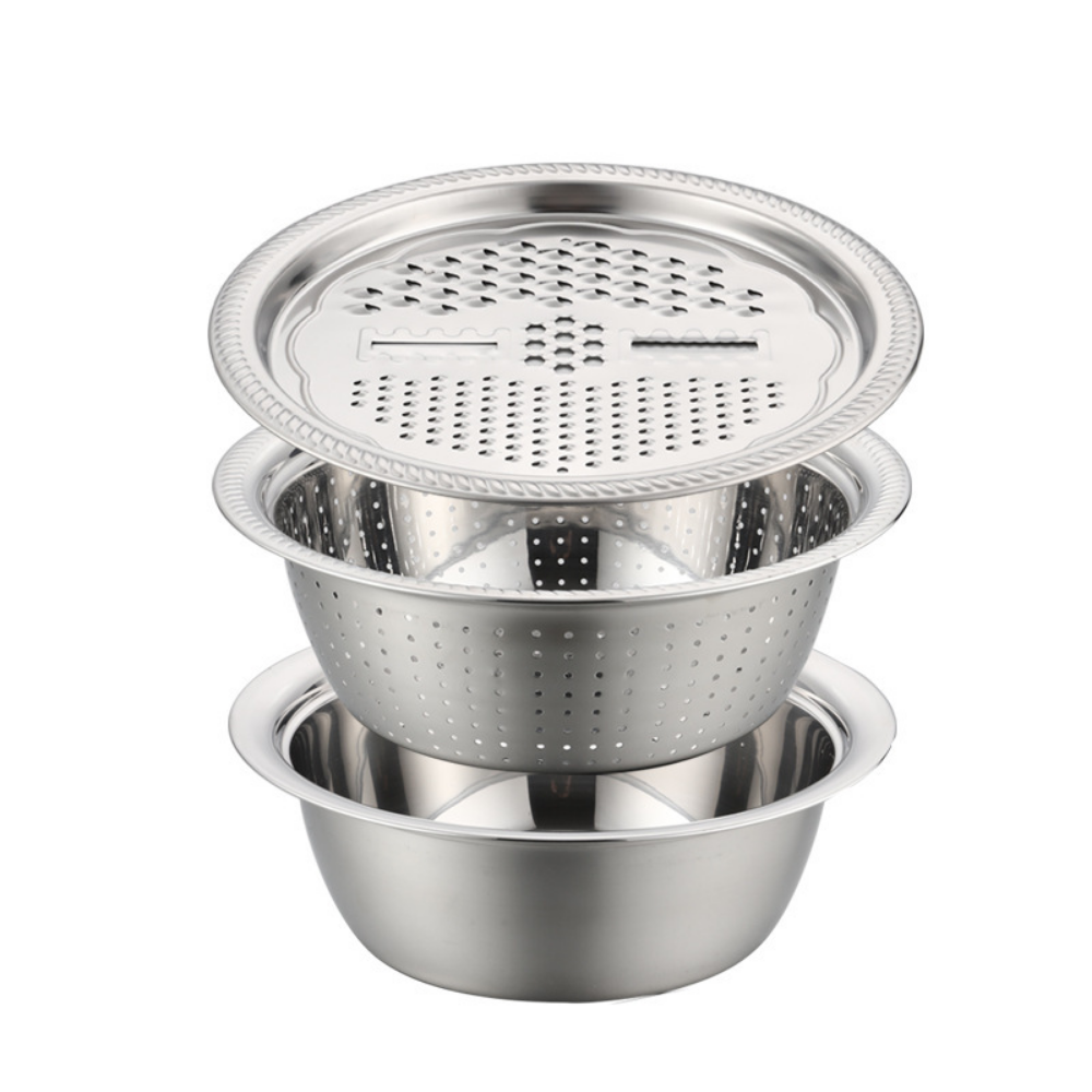 Stainless Steel Mandoline Slicer Vegetable Grater Set With Draining Bowl 4