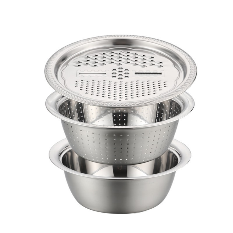 Stainless Steel Mandoline Slicer Vegetable Grater Set With Draining Bowl 4