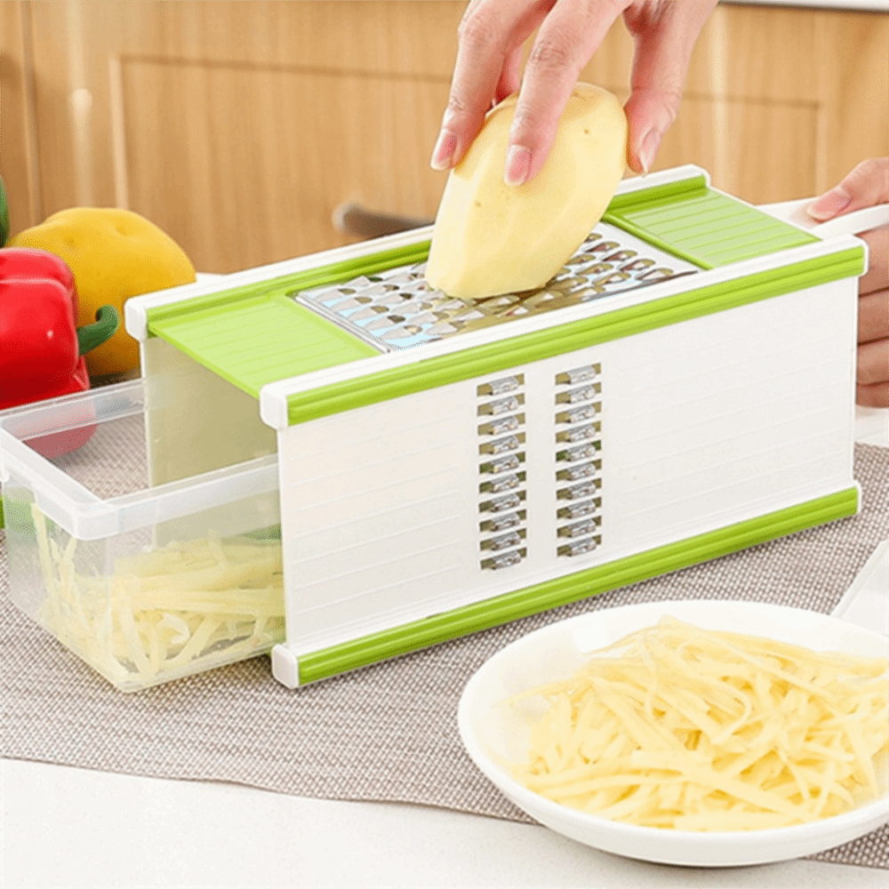 Multi Blade Vegetable Chopper With Container And Stainless Steel Potato Slicer 0