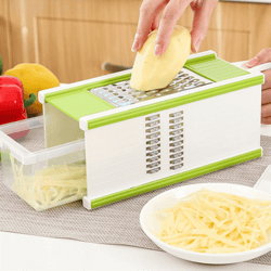 multi blade vegetable chopper with container and stainless steel potato slicer