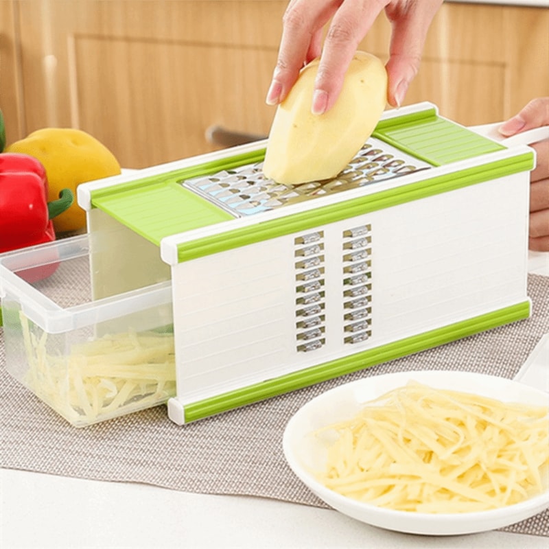 Multi Blade Vegetable Chopper With Container And Stainless Steel Potato Slicer 0