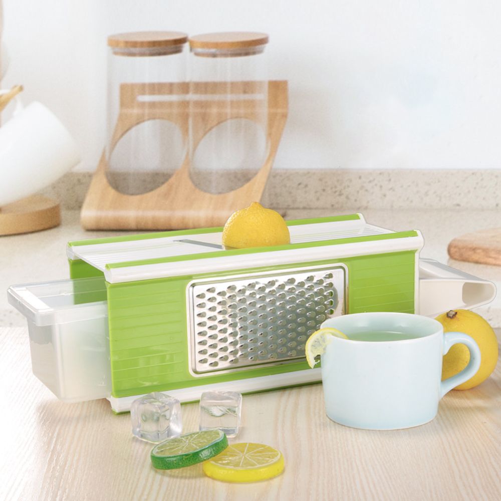 Multi Blade Vegetable Chopper With Container And Stainless Steel Potato Slicer 1