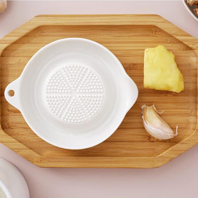 Ceramic Ginger Garlic Grater Bowl Portable Hand Grinding Kitchen Tool