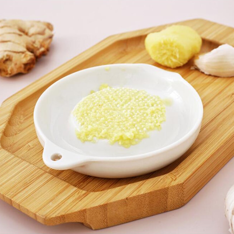 Ceramic Ginger Garlic Grater Bowl Portable Hand Grinding Kitchen Tool