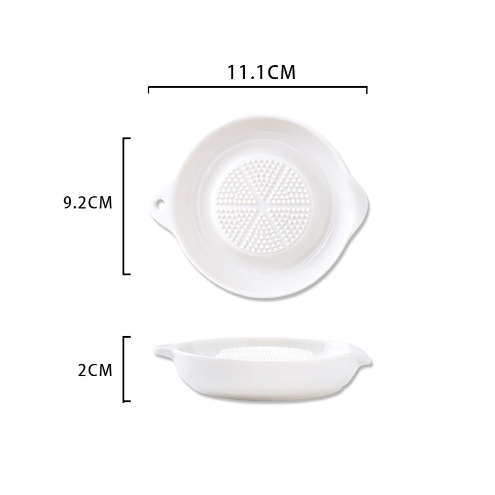 Ceramic Ginger Garlic Grater Bowl Portable Hand Grinding Kitchen Tool