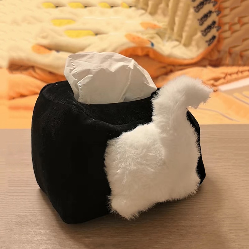 Funny Cat Butt Tissue Box Holder Plush Napkin Dispenser For Home Office Decor 1