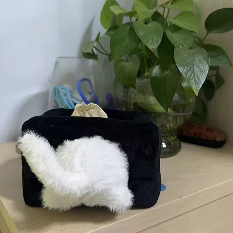 Funny Cat Butt Tissue Box Holder Plush Napkin Dispenser For Home Office Decor 3