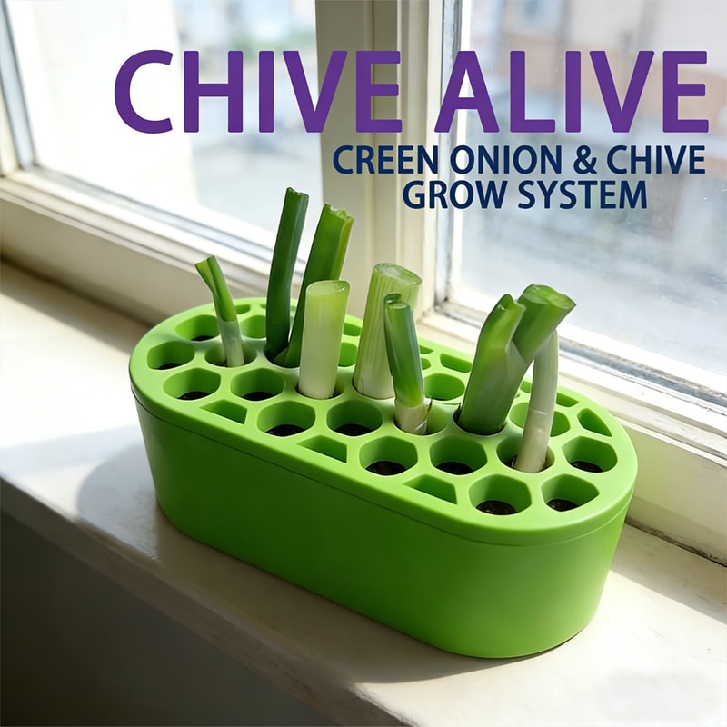FreshSprout Green Onion Regrow Kit for Balcony & Windowsill Indoor Gardening