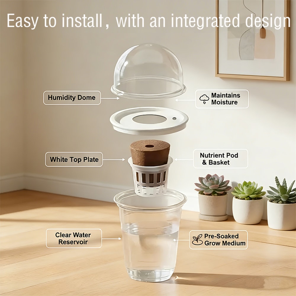 ClearView Hydroponic Seed Starter Cups With Humidity Dome For Indoor Plant Propagation 2