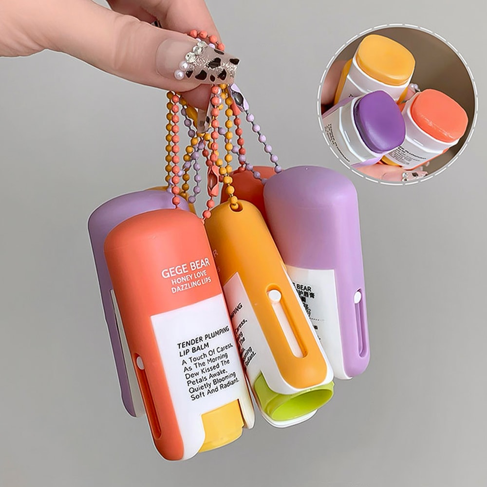 FruitGlow Hydrating Lip Balm Keychain Compact For Soft Moisturized Lips 1